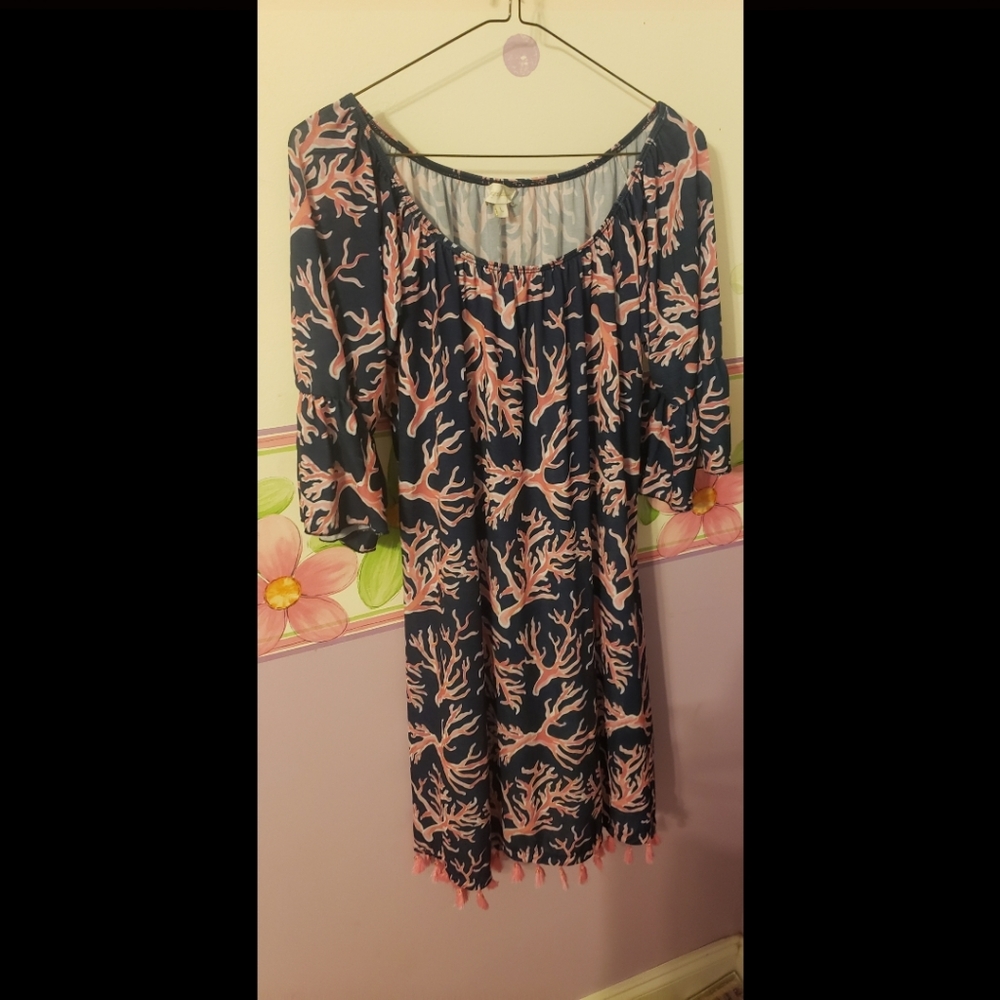 Simply southern coral patterned dress